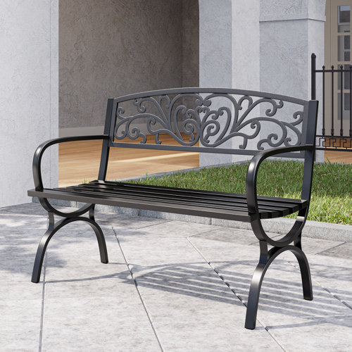 Wayfair Metal Outdoor Benches You Ll Love In 2023   Lundberg Metal Outdoor Bench 